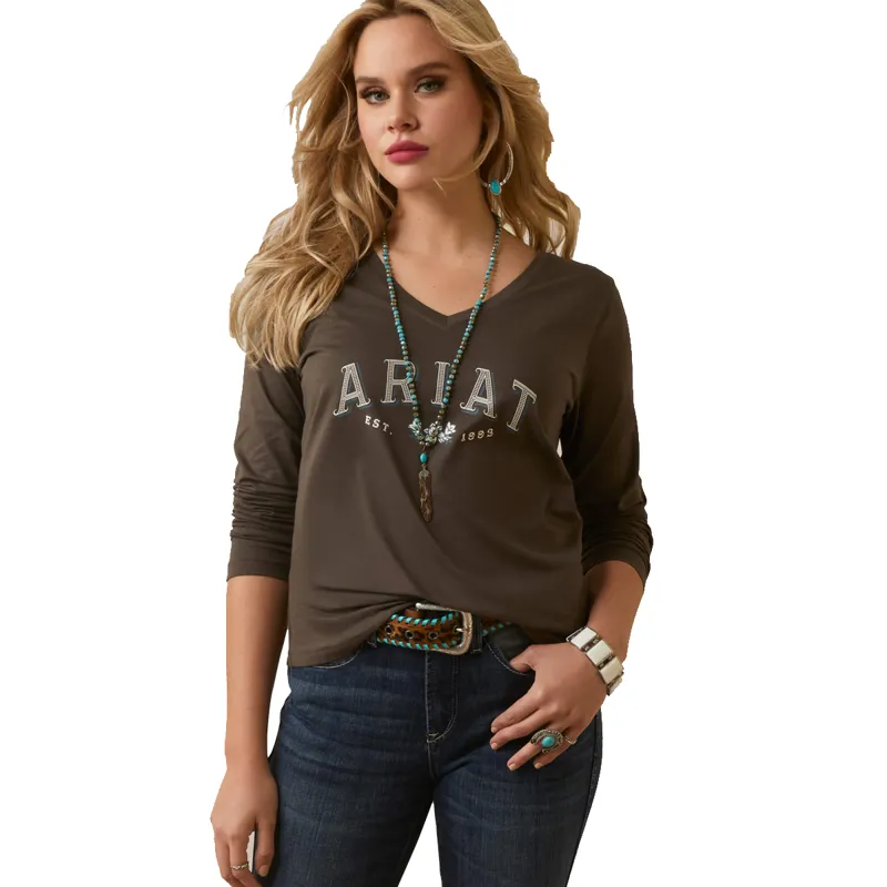 Ariat Women's Flora Long Sleeve T-Shirt - Banyan Bark